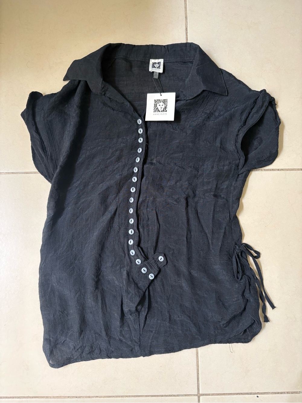 Anne Klein Black Knit Top with Tag